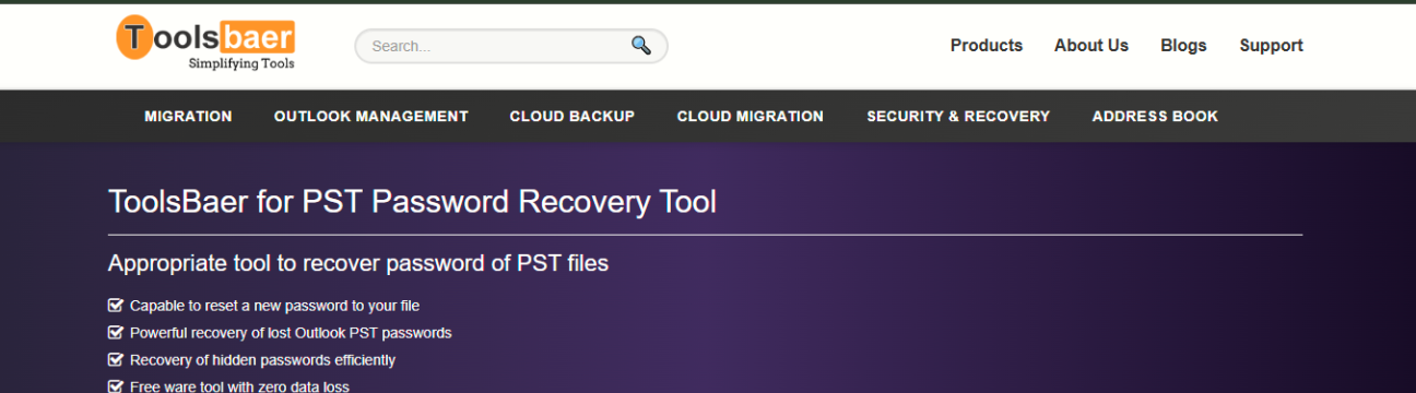 ToolsBaer PST Password Recovery  Software